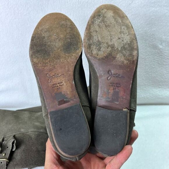 Joie Boots Women 8 Leather Suede Coachella Over The Knee Triple Buckle detail - Picture 7 of 15